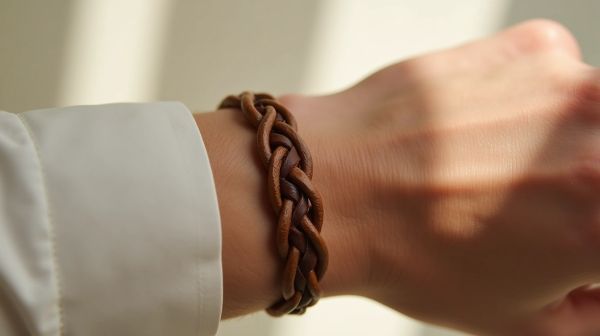 L'élégance discrète du bracelet cuir tressé homme