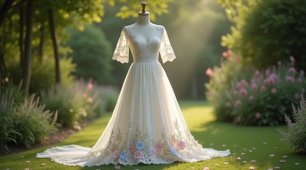 La robe fleurie champêtre : un choix parfait pour un mariage.